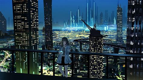 Anime Girl City Night Wallpapers - Top Free Anime Girl City Night ...