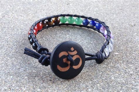 Chakra Bracelet Leather Wrap Energy Balancing Beaded Wrap Bracelet