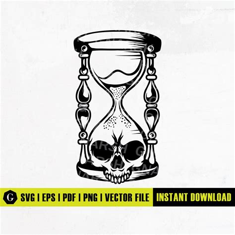 Skull Hourglass Svg Death Svg Memento Mori Svg Time Etsy Australia