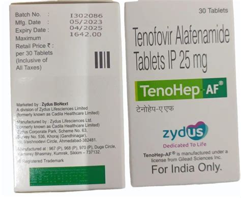 25 Mg Tenofovir Alafenamide Tablets IP At Rs 1642 Box Tenofovir