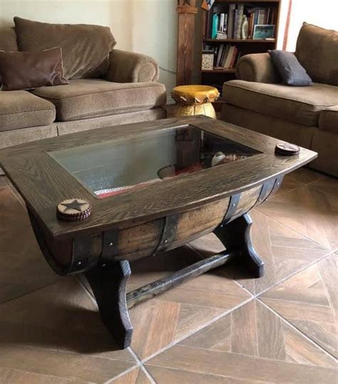 Whiskey Barrel Coffee Table | Etsy in 2024 | Wine barrel coffee table ...