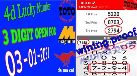 Toto 4d Magnum 4d Damacai Kuda 4d Predictions Special Lucky Sure