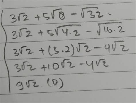 Hasil Dari Tex 3 Sqrt 2 5 Sqrt 8 Sqrt 32 Tex A Tex 4