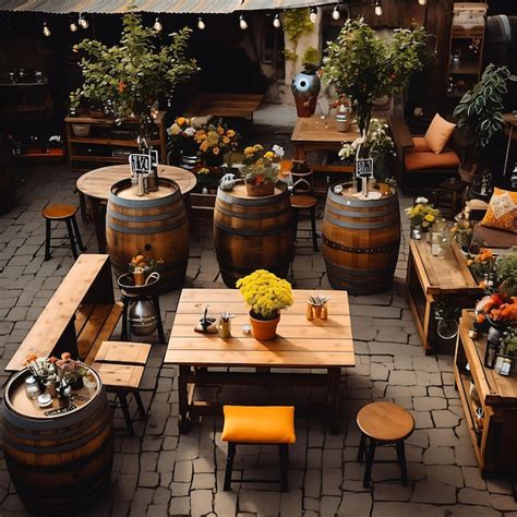 Premium Photo | A Set of Czech Beer Garden Setup Keg Taps Beer Mugs ...