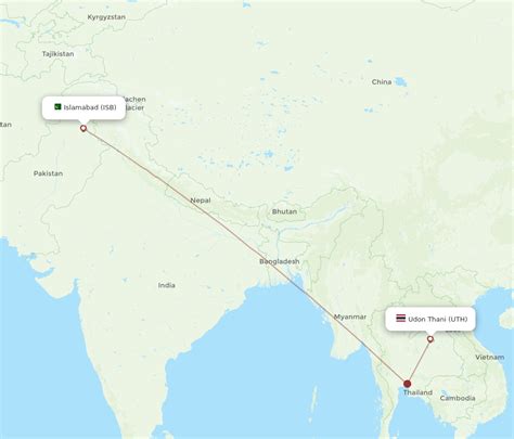 All Flight Routes From Udon Thani To Islamabad Uth To Isb Flight Routes