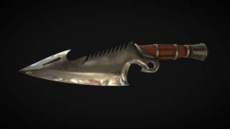 3d Model Vintage Pirate Knife Vr Ar Low Poly Obj 3ds Fbx C4d Stl