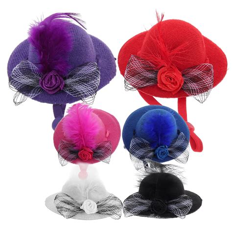 7pcs Mini Tea Party Hats Doll Dress Up Hats Fancy Fascinators for