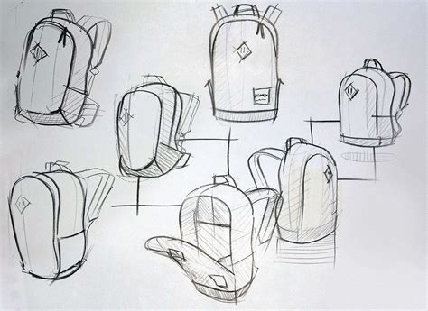 Backpack Sketches On Behance Sketches Backpack Drawing Backpack