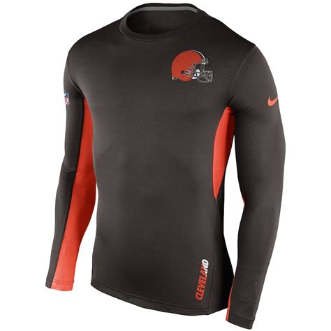 Mens Cleveland Browns Nike Brown Vapor Performance Long Sleeve T Shirt