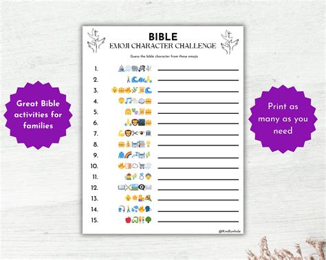 Bible Emoji Pictionary Game Printable Bible Emoji Game Fun Bible