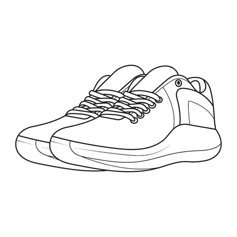 Contour De Baskets Dessinés à La Main Vecteur De Dessin Sneaker De