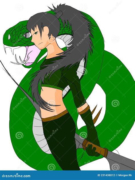 Snake Demon Female Anime Character Stock Illustrations – 2 Snake Demon ...