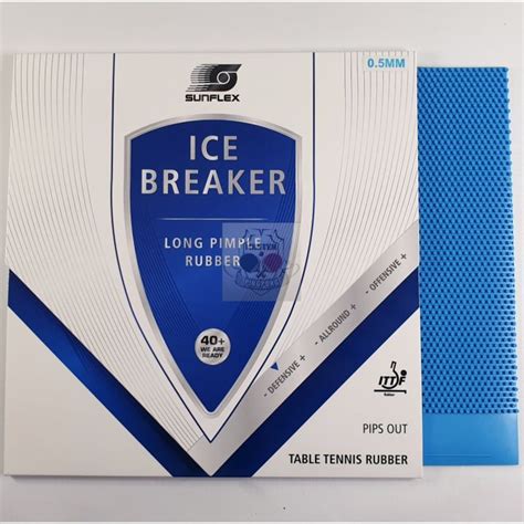 Sunflex Ice Breaker Long Pips BLUE 0 5mm Karet Bet Tenis Meja Sunflex