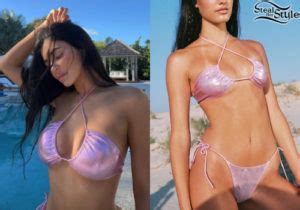 Kylie Jenner Pink Metallic Bikini Steal Her Style