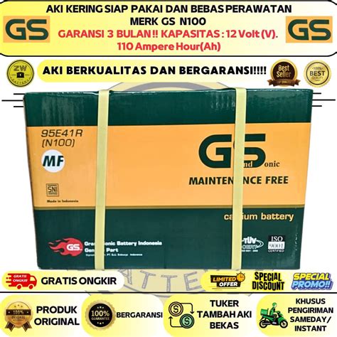 Jual Aki Kering N Volt Ampere Gs Mf Untuk Genset Kapal Dll