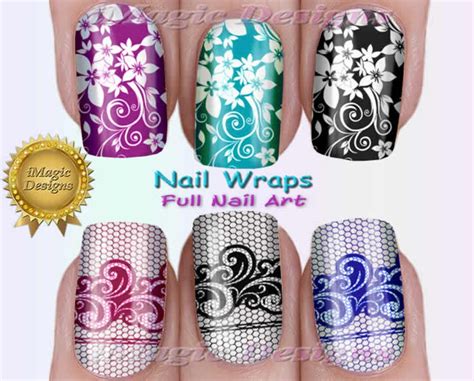 Nail Wraps Waterslide Full Nail Decals Stickers Lace Or Etsy