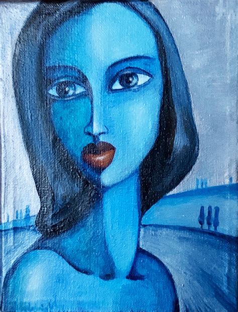 Portrait of a Woman, Acrylic Painting • Baltic Souvenirs Store ...