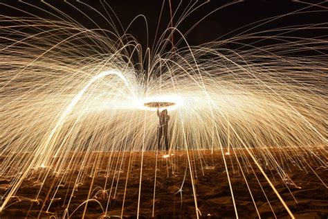 Steel Wool Photography Stock Photo Image Of Fire Midnight 240607448