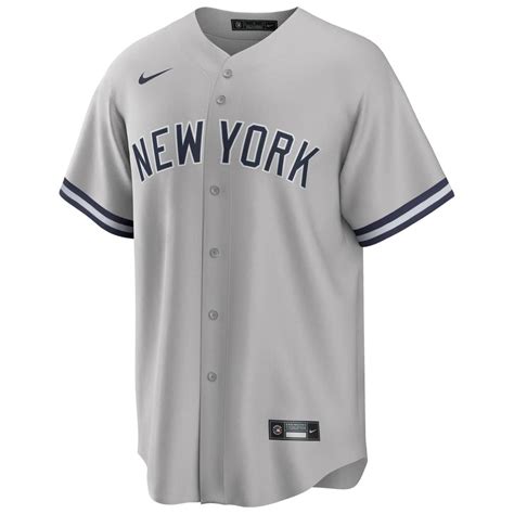 Nike New York Yankees Official Replica Road Mlb Trikot Grau Taass