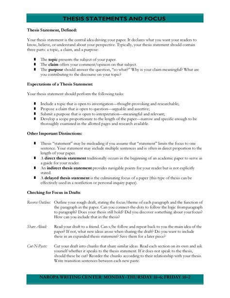 45 Perfect Thesis Statement Templates Examples Templatelab