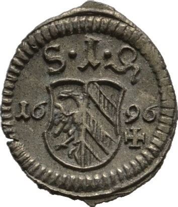 Nürnberg Stadt Einseitiger Pfennig 1696 ss MA Shops