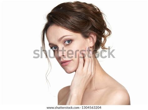 Portrait Beauty Model Natural Nude Make Stock Photo 1304563204