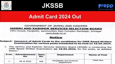 JKSSB Admit Card 2024 Out For Operator And Other Posts Direct Link Here