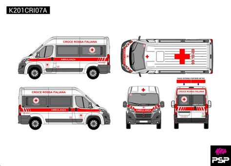 Kit Adesivi Livrea Completa Croce Rossa Italiana Per Ambulanza Fiat