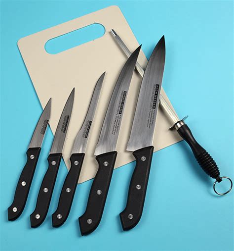 High Quality Stainless Steel Knives Set With Knife Sharpener Ks