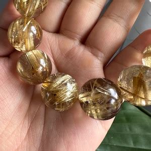 Premium Golden Rutilated Quartz Bracelet Hight End Fine Crystal