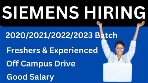 Bulk Hiring Siemens Hiring Both Freshers Experienced