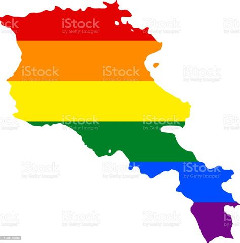 Lgbt Flag Map Vector Rainbow Map Of Lgbt Pride Flag Stock Illustration