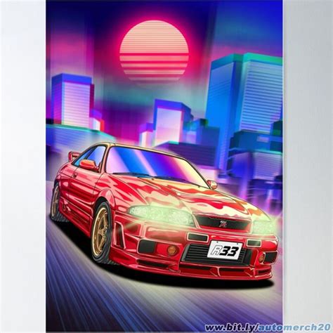 Outrun Skyline Gtr R Poster Picture Metal Print Paint By Navin