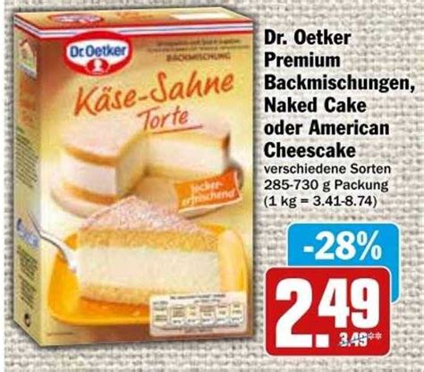 Dr Oetker Premium Backmischungen Naked Cake Oder American Cheescake