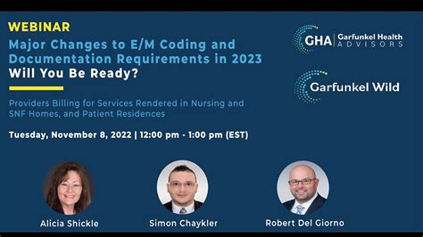 Webinar Major Changes To E M Coding And Documentation Requirements In