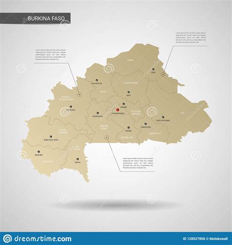 Ilustra O Estilizado Do Vetor Do Mapa De Burkina Faso Ilustra O Do