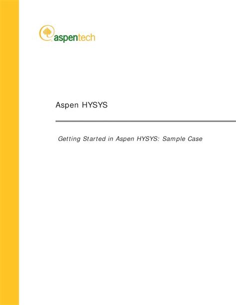 PDF Getting Started With Aspen HYSYS A Quick Tutorial DOKUMEN TIPS