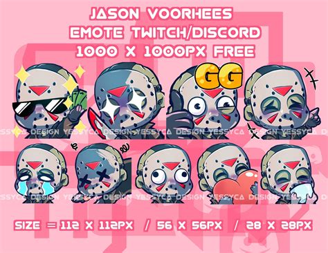 Jason Voorhees Twitch Emotes Pack Jason Voorhees Twitch - Etsy in 2022 ...