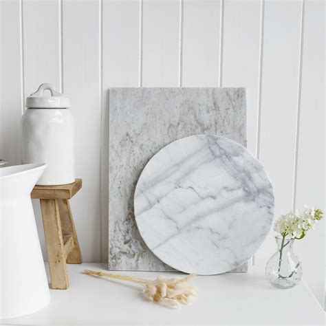 Grey White Marble Round Tray Chopping Boards New England Style