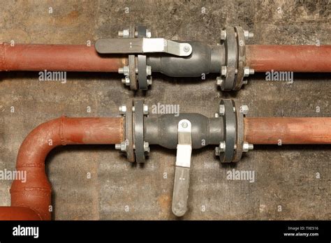 Pipes Of Hot Water Supply On The Technical Floor Stock Photo Alamy
