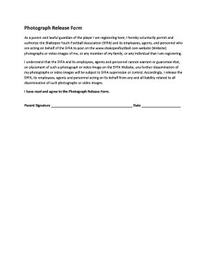 Fillable Online Photograph Release Form Sport Ngin Fax Email Print