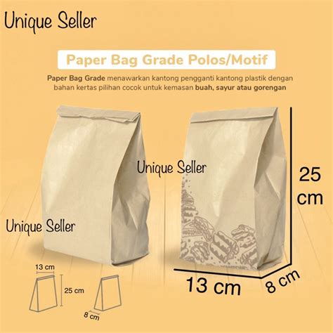 Jual Kantong Kertas Grade X X Cm Isi Pcs Coklat Paper Bag