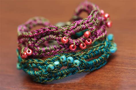 Crochet Bracelet Pattern Beaded Bracelet Jewelry Tutorial Boho Crochet Pattern Diy