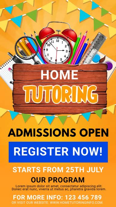 Home Tuition Poster Template Postermywall