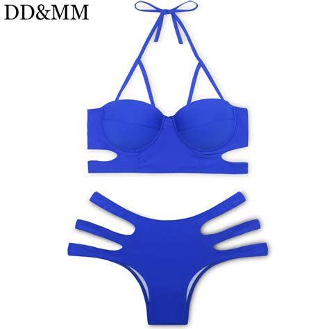 Ddandmm Bikini 2017 Push Up Swimwear Women Swimsuit Halter Brazilian