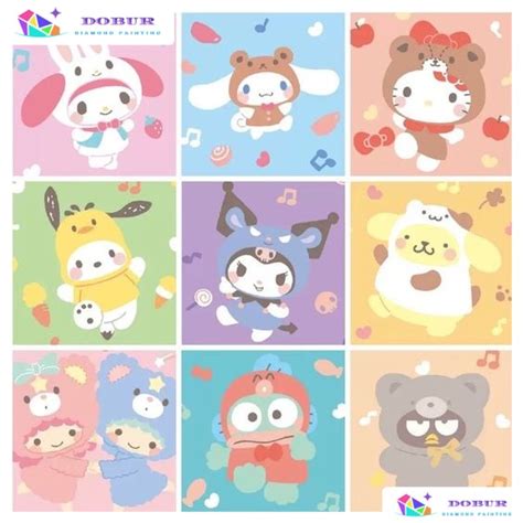 Dobur D Diamond Painting Set Round Square Cute Cartoon Character