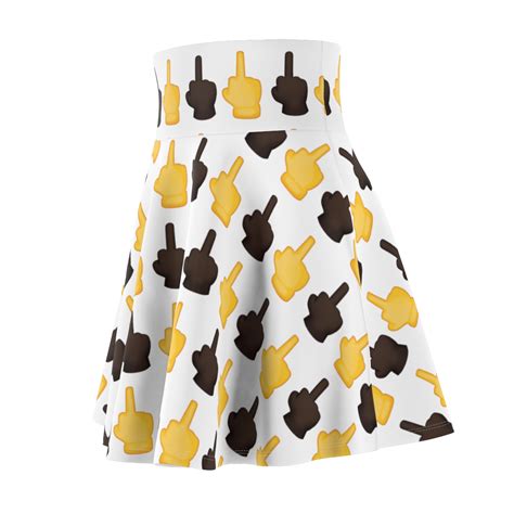 Middle Finger Fuck You Emoji Black And Yellow Skirt Toddities