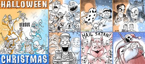 Halloween vs Christmas by DadaHyena on DeviantArt