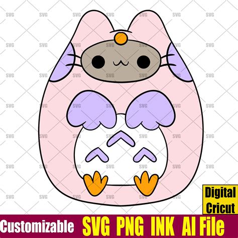 Customizable Pusheen Cat Svg Vector Pusheen Cat Coloring Pag Inspire