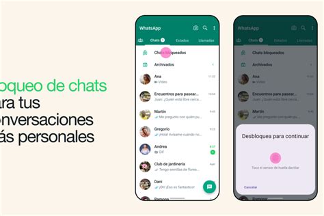 Bloqueo de chats en WhatsApp protección con contraseña o huella para